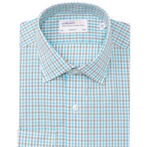Lorenzo Uomo Multi-Checkered Trim Fit Dress Shirt